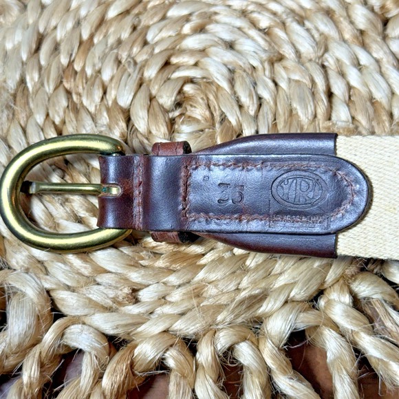 Vintage 90s Duck Ribbon Belt Size 35 Mallard Hunting Preppy Leather Brass Buckle - Picture 8 of 8